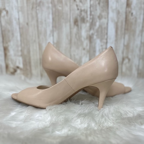 Cole Haan Harlow Nude Peep-Toe Pumps [S3121] - Picture 2 of 12